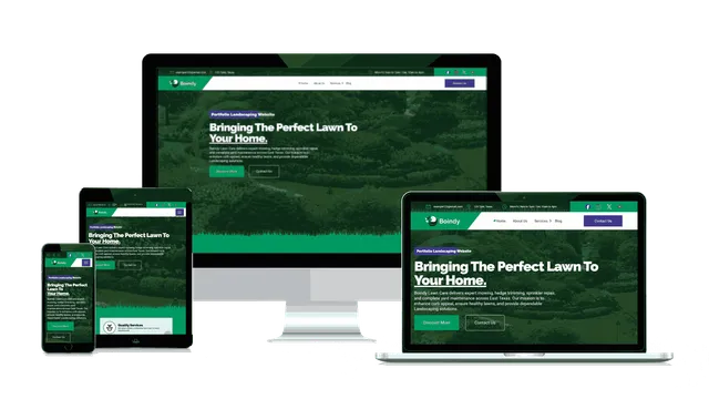 several device screens displaying Windy Pines website